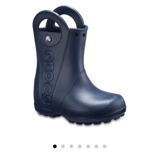 CROCS Navy Rain Boots, Toddler 8